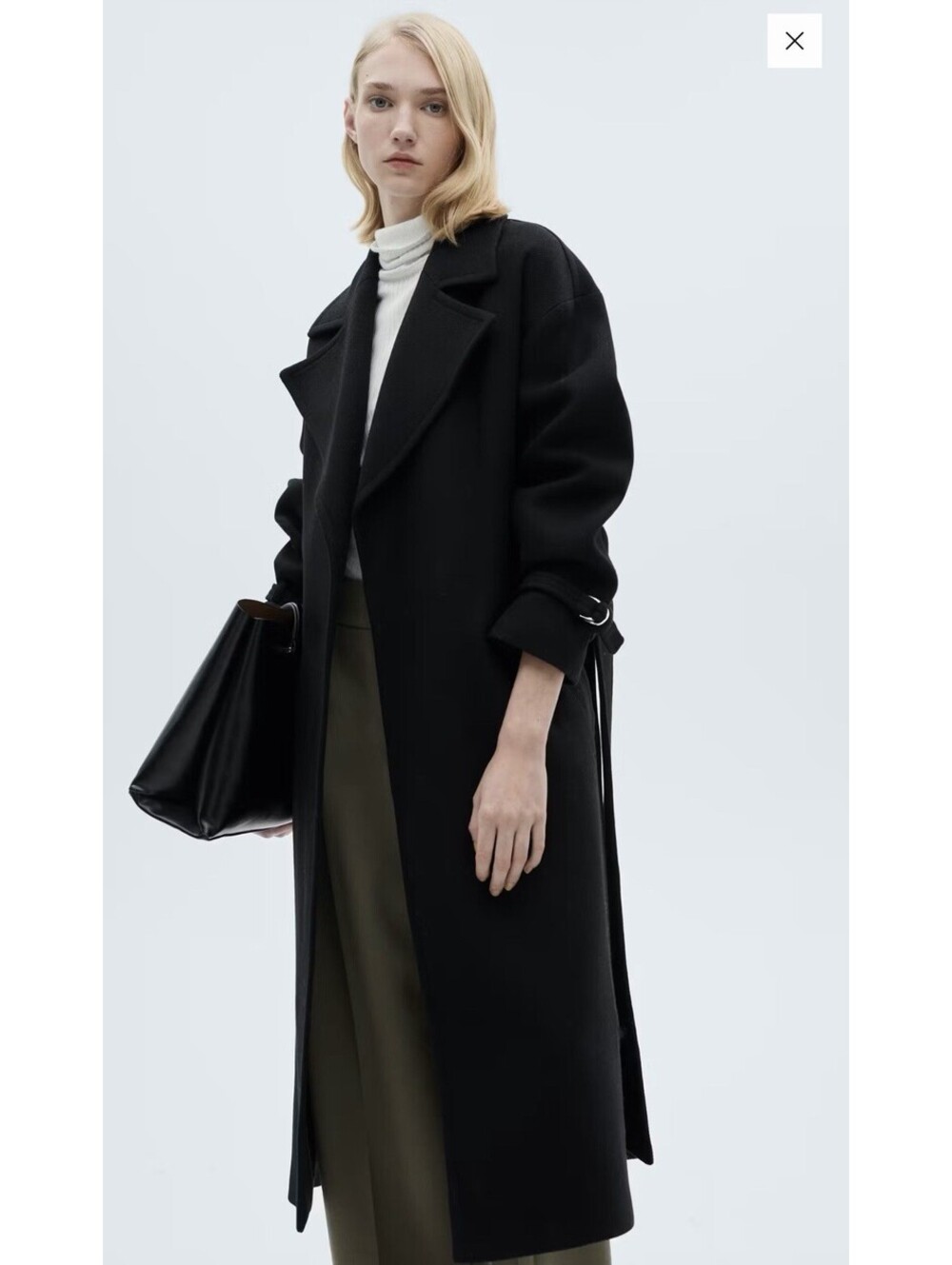 Mango Wool Blend  Black With Oversized Lapels 87040454